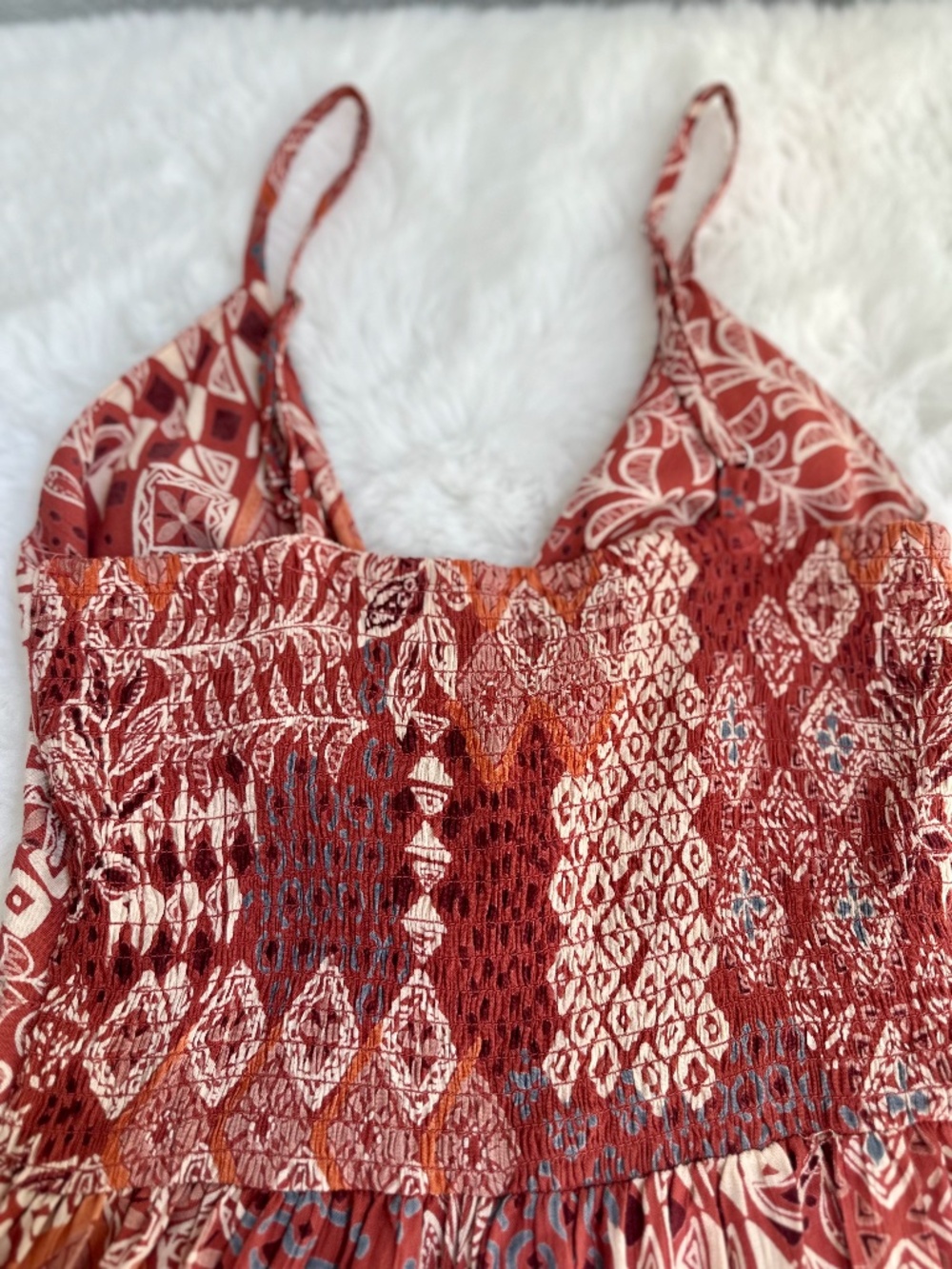 🌿 Angie Boho Smocked Wide-Leg Jumpsuit – Size Small 🌿 - Picture 8 of 13
